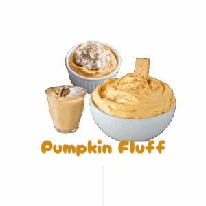 Three different containers with pumpkin fluff in them.