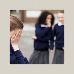 Picture of two girls bullying another girl